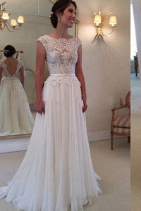 Charmed Floor-length Scoop Natural Wedding Dresses