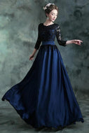Sparkly Chiffon Natural Floor-length Scoop Evening Dresses