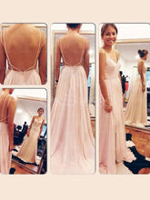 Pink Great Sweep Train Chiffon Prom Dresses