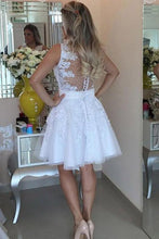 Brova Tulle Natural Appliques Lace Zipper Scoop Prom Dresses