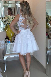 Brova Tulle Natural Appliques Lace Zipper Scoop Prom Dresses