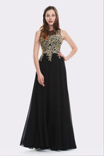 Black Floor-length Illusion-Embroidered Top Prom Dresses Online Sale