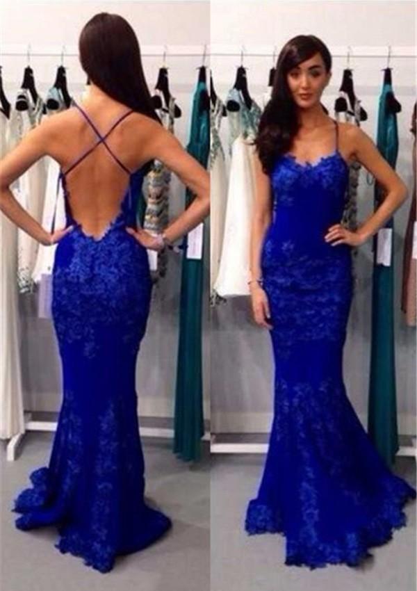 Blue Perfect Sleeveless Natural Long/Floor-length Prom Dresses