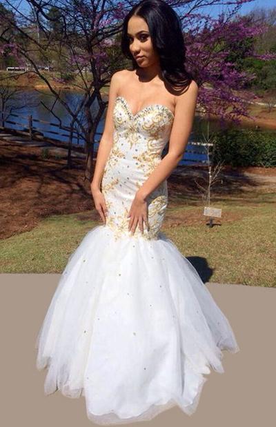 Special Design Floor-length Mermaid Tulle Prom Dresses