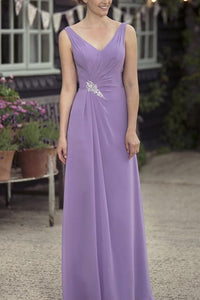 Stunning Sleeveless Long/Floor-length Natural Sheath/Column Bridesmaid Dresses