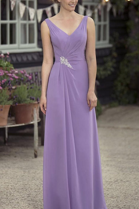 Stunning Sleeveless Long/Floor-length Natural Sheath/Column Bridesmaid Dresses