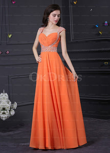 Honorable Queen Anne A-Line Sleeveless Long Prom Dresses Beadings