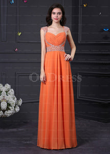 Honorable Queen Anne A-Line Sleeveless Long Prom Dresses Beadings