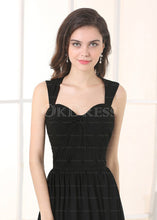 Black Irridescent SleevelessA-line Chiffon Floor-length Bridesmaid Dresses