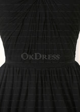 Black Irridescent SleevelessA-line Chiffon Floor-length Bridesmaid Dresses