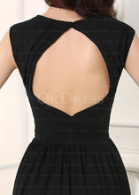 Black Irridescent SleevelessA-line Chiffon Floor-length Bridesmaid Dresses