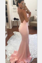 Trumpet/Mermaid Halter Sweep Train Sleeveless Prom Dresses