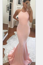 Trumpet/Mermaid Halter Sweep Train Sleeveless Prom Dresses