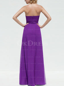 Grape Chic Chiffon A-line/Princess Long/Floor-length Sleeveless Bridesmaid Dresses