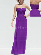 Grape Chic Chiffon A-line/Princess Long/Floor-length Sleeveless Bridesmaid Dresses