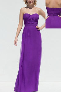 Grape Chic Chiffon A-line/Princess Long/Floor-length Sleeveless Bridesmaid Dresses