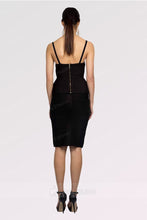 Black Two-Piece knee-length Prom Dress with Gorgeous Peplum Hem
