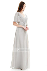 Glamorous Chiffon Empire A-line Floor-length Evening Dresses