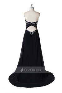 Black Sweetheart Strapless Beading Formal Dresses