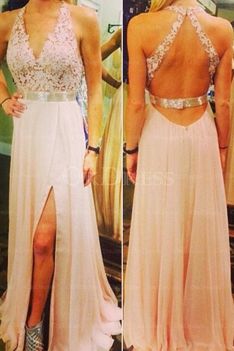 Pink Perfect A-line/Princess Appliqued Zipper Prom Dresses