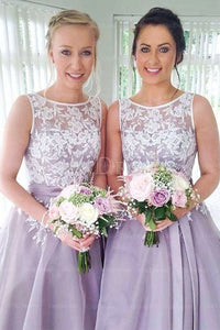 Enchanting Applique Floor-length Taffeta Sleeveless Bridesmaid Dresses
