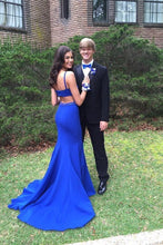 Royal Blue Outstanding Sweep/Brush Train Trumpet/Mermaid Satin Evening Dresses