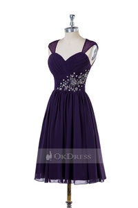 Sweetheart Open Back Knee-Length Bridesmaid Dresses