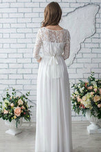 White Zipper Up at Side Lace Floor-length A-line/Princess Scoop Wedding Dresses