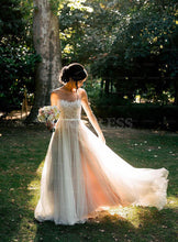 Ivory Popular Applique A-line/Princess Sleeveless Floor-length Natural Wedding Dresses