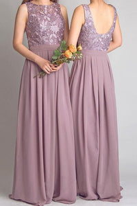 Astonishing Scoop Neck Chiffon Zipper Up at Side Prom Dresses