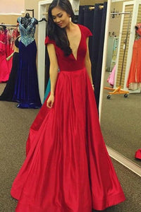 Astonishing V-neck A-line Natural Prom Dresses