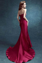 Fabulous Trumpet/Mermaid Elastic Woven Satin Long Burgundy Prom Dress