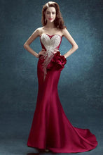 Fabulous Trumpet/Mermaid Elastic Woven Satin Long Burgundy Prom Dress