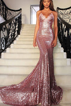 Trumpet/Mermaid Sleeveless Sweetheart Sequined Prom Dresses