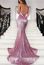 Trumpet/Mermaid Sleeveless Sweetheart Sequined Prom Dresses