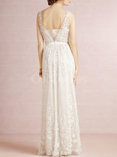 Ivory Fashionable A-line/Princess Tulle V-neck Wedding Dresses
