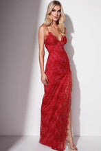 Lace Delicate Evening Dresses with Front Opening Fork