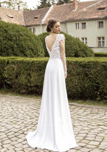 White Polished Lace Long Sleeves Wedding Dresses