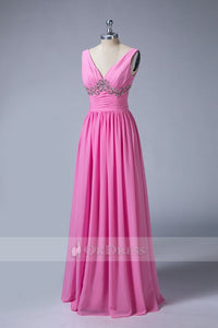 V Back A-Line Bridesmaid Dresses