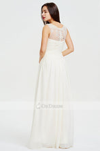 Ivory Classic A-line Scoop Neck Chiffon Prom Dress