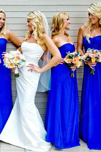 Blue Astounding Strapless Empire Sweetheart Floor-length Bridesmaid Dresses
