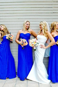 Blue Astounding Strapless Empire Sweetheart Floor-length Bridesmaid Dresses