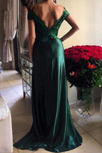 Green Gorgeous Satin Prom Dresses