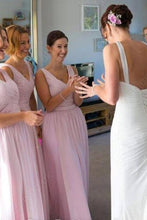 Dignified Chiffon Floor-length Sleeveless Natural Bridesmaid Dresses