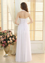 White Classical A-Line Lace-up Natural Wedding Dresses