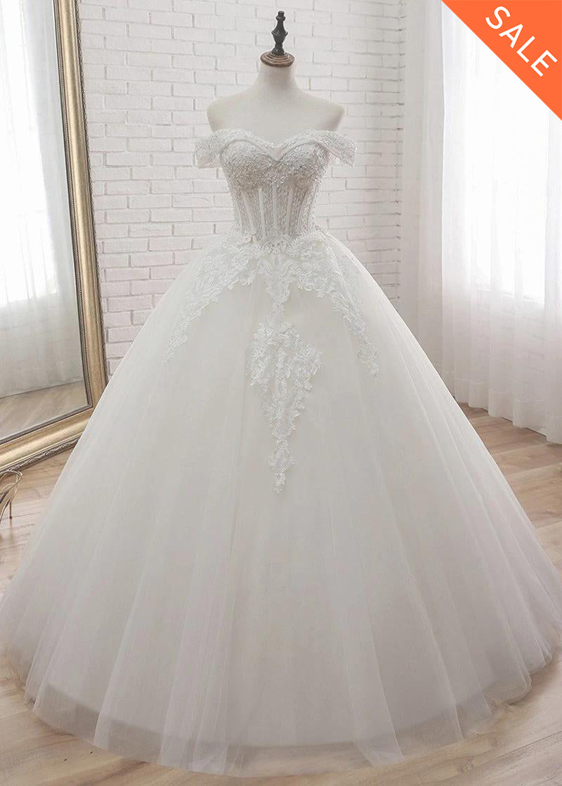 Trumpet/Mermaid Tulle Sweetheart   Appliques Lace Wedding Dresses With Beading