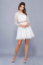 Two-Piece A-line Full/Long Sleeves Short Prom Dresses