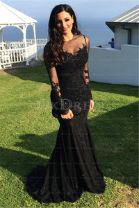 Black Timeless Tulle Prom Dresses