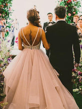 Princess A-Line Sleeveless Beading Open Back Bridal Dress