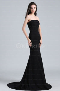 Black Emily Ratajkowski Simple Sleeveless Long Zipper Celebrity Prom Dresses